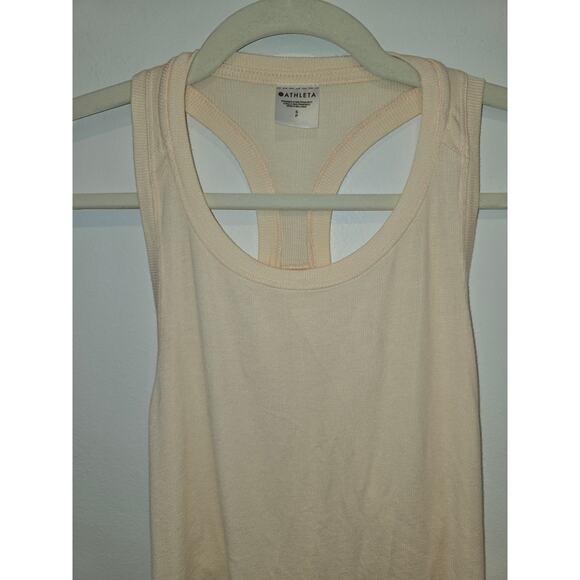 Athleta Cream Razor Back Tank Top Size S- Preloved - Picture 2 of 6